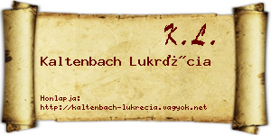 Kaltenbach Lukrécia névjegykártya